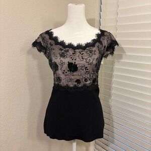 black lace blouse with mesh and sequin details heine size XL